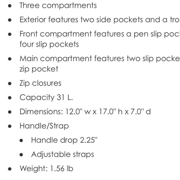 Vera Bradley Black Moonless Night Quilted Polyester Large Laptop Backpack 31 L - Picture 5 of 13